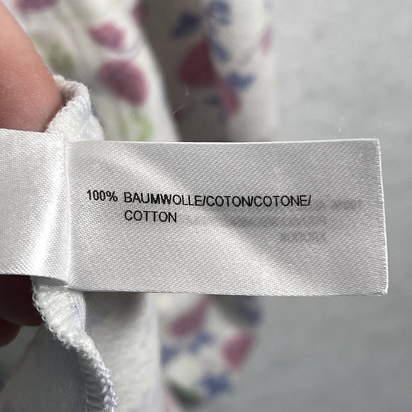 Calida Womens Nightgown Size M White Pink Blue Floral Long Sleeve Cotton 33646 - Picture 8 of 11